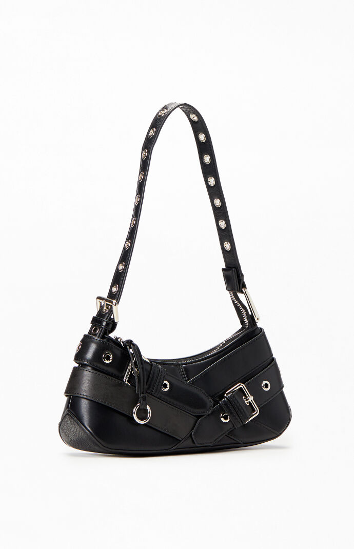 Pacsun Black Faux Leather Cross Buckle Shoulder Bag | PacSun