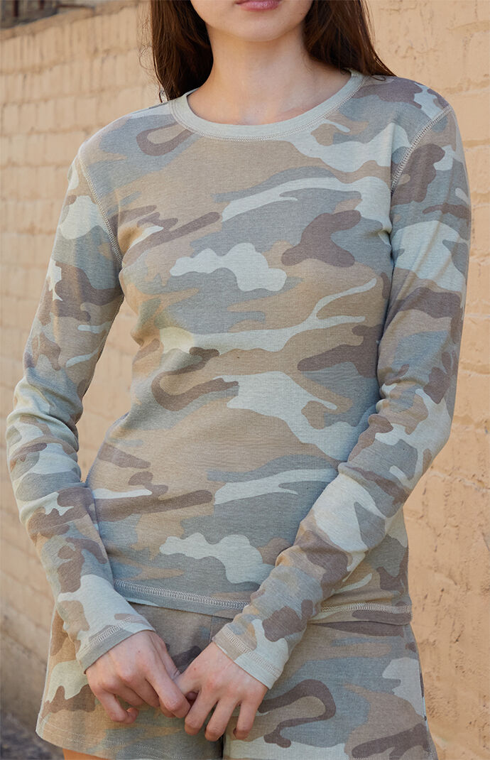 John Galt Camo Ainsley Long Sleeve Top