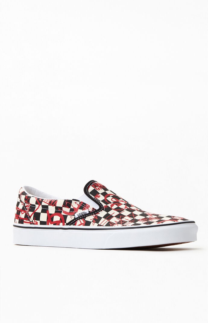 red classic slip on vans