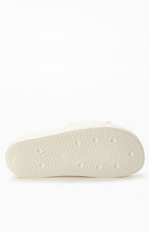Women's White Adilette Slide Sandals image number 4