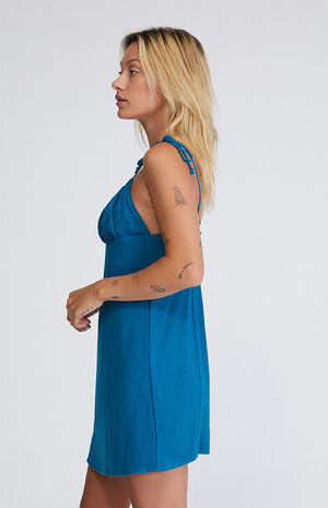 Ruched Linen Mini Dress image number 2
