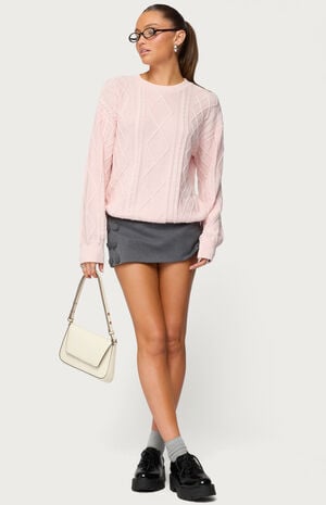 Jessy Cable Knit Oversized Sweater image number 5