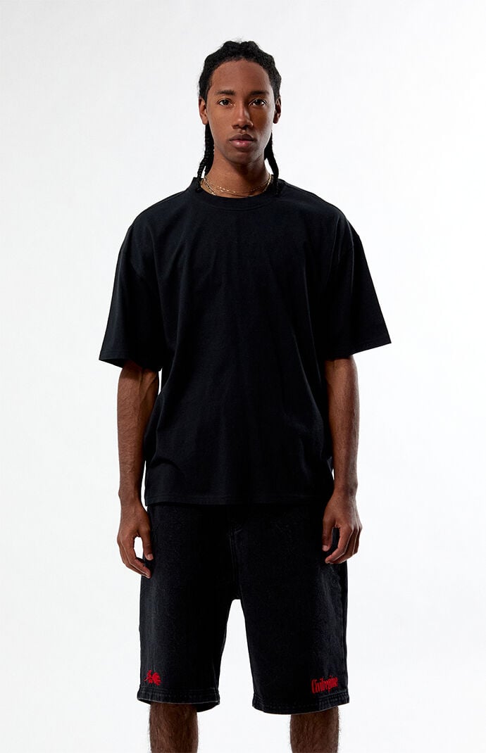PS Basics Black Basic Oversized T-Shirt