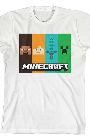 Kids Minecraft Flat Panel T-Shirt image number 2