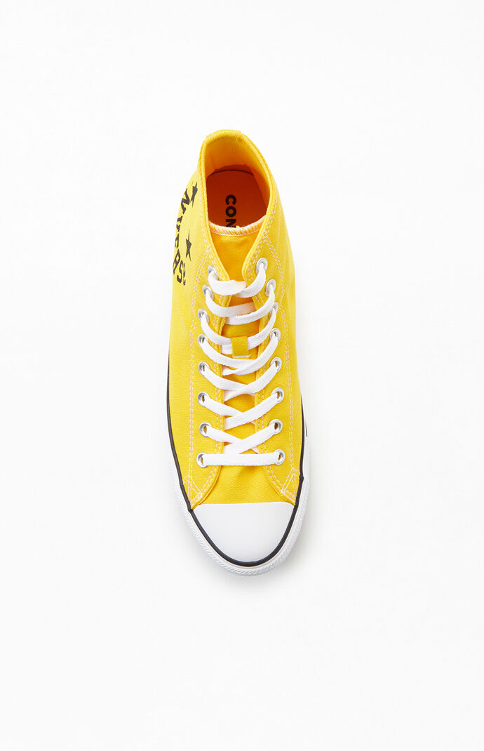 Yellow Chuck Taylor All Star Smile High Top Shoes