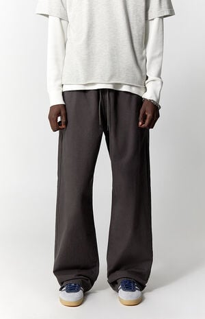 Gray Chain Embroidered Baggy Pants image number 2