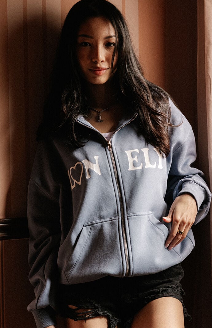 LONELY GHOST Lonely Hearts Zip Up Hoodie