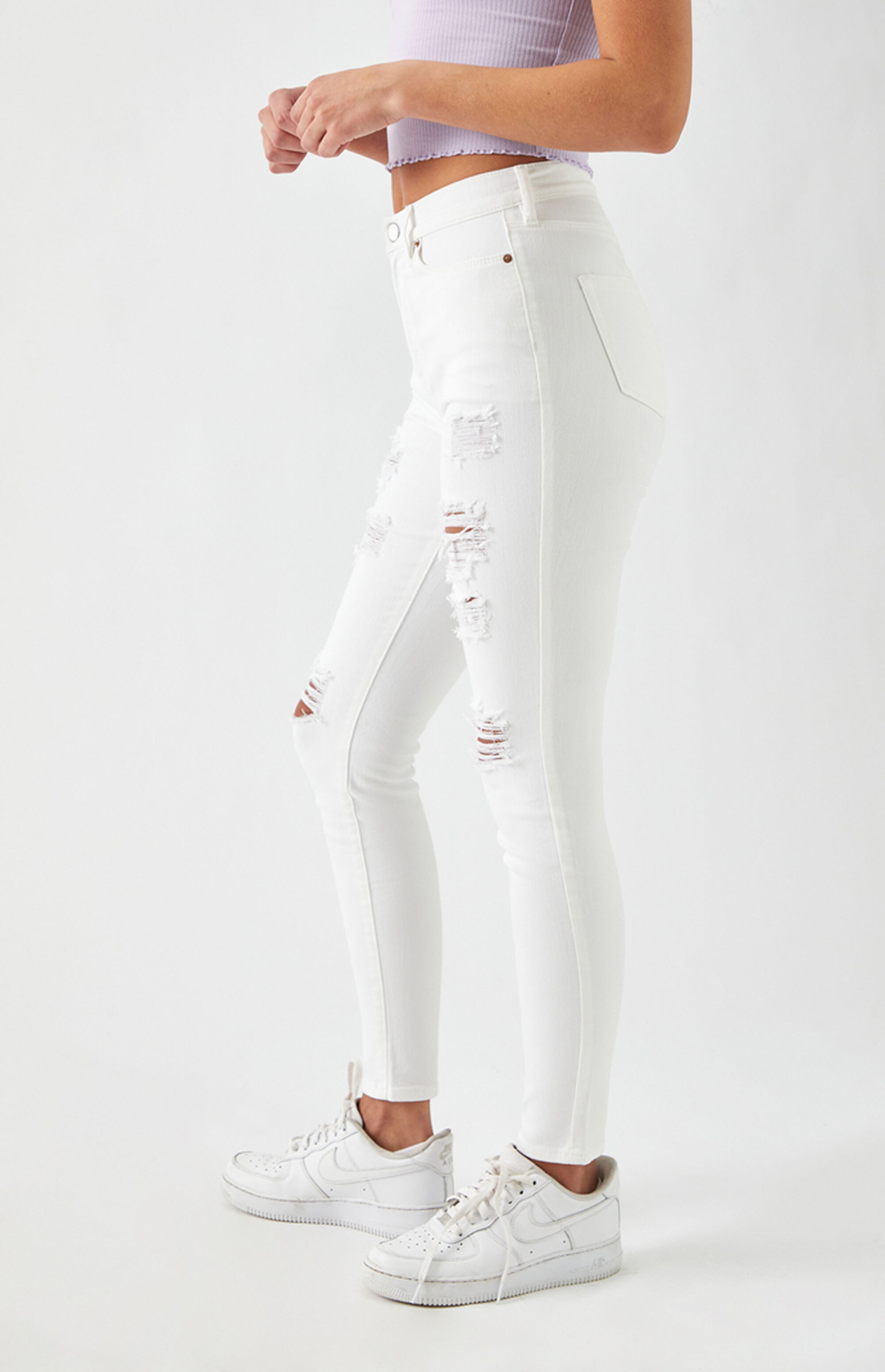 pacsun white striped jeans