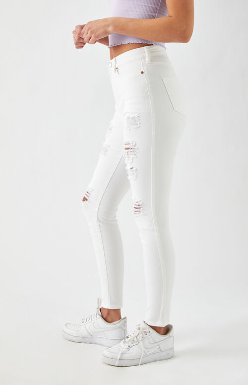 pacsun white striped jeans