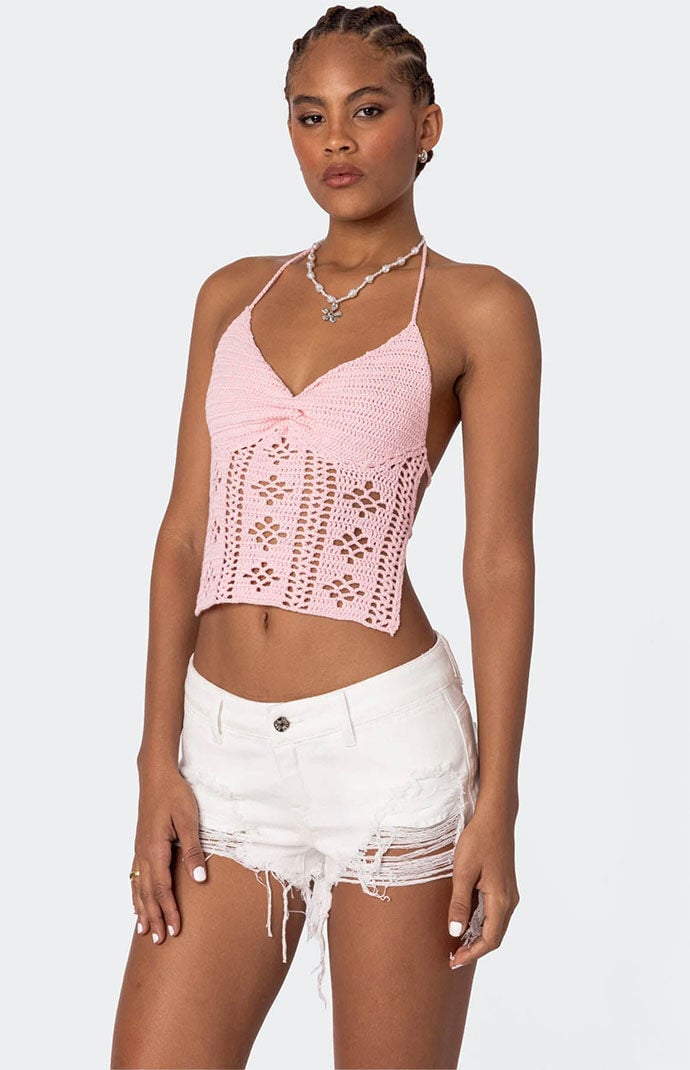 Edikted Jada Open Back Crochet Top | PacSun
