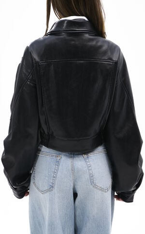 Papoose Black Butter Faux Leather Jacket image number 4