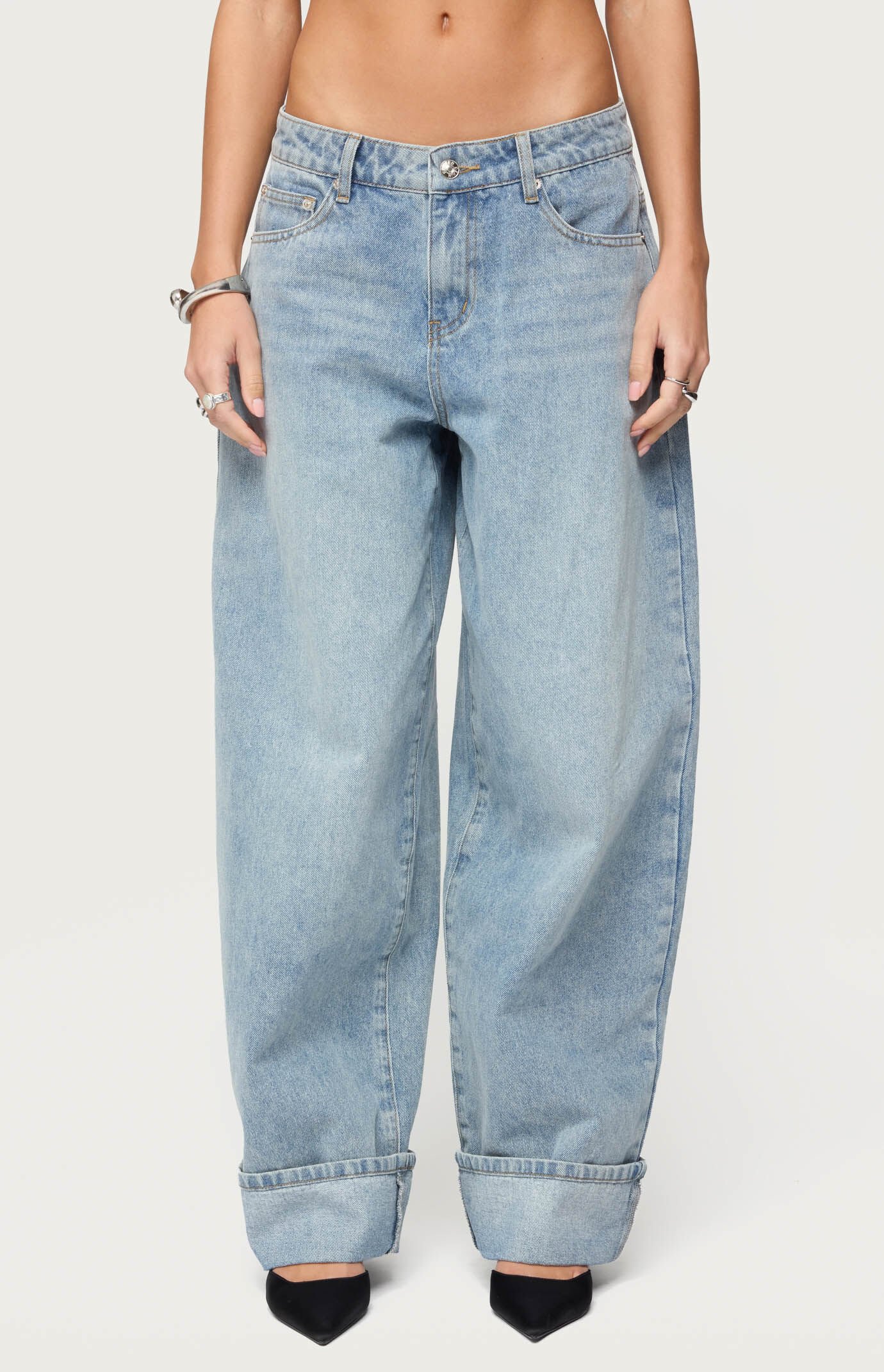 Edikted Kella Extra Oversized Low Rise Jeans