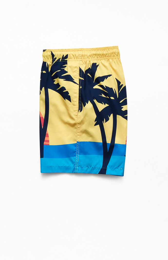 Retro Sunset Beach 17" Swim Trunks