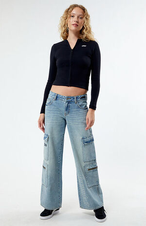 x PacSun Grand Prix Low Rise Baggy Cargo Jeans image number 2