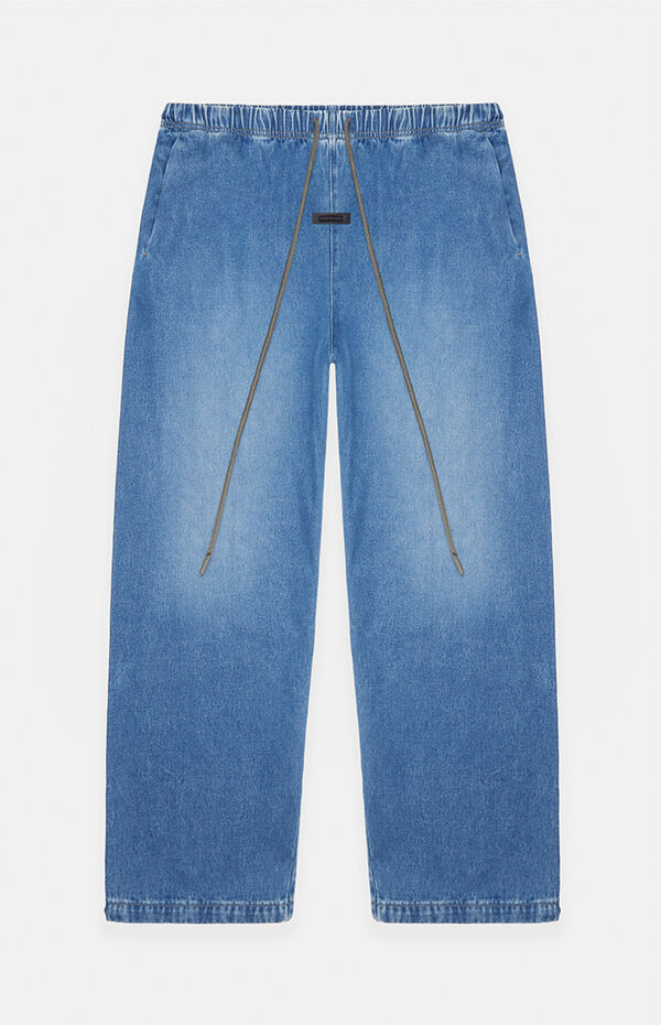 Fear of God Essentials Medium Wash Denim Lounge Pants | Pacsun