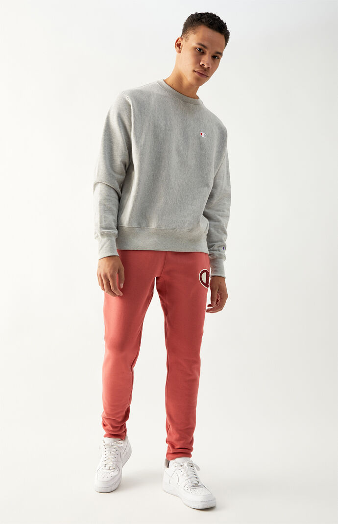 Reverse Weave C Applique Fleece Jogger Pants