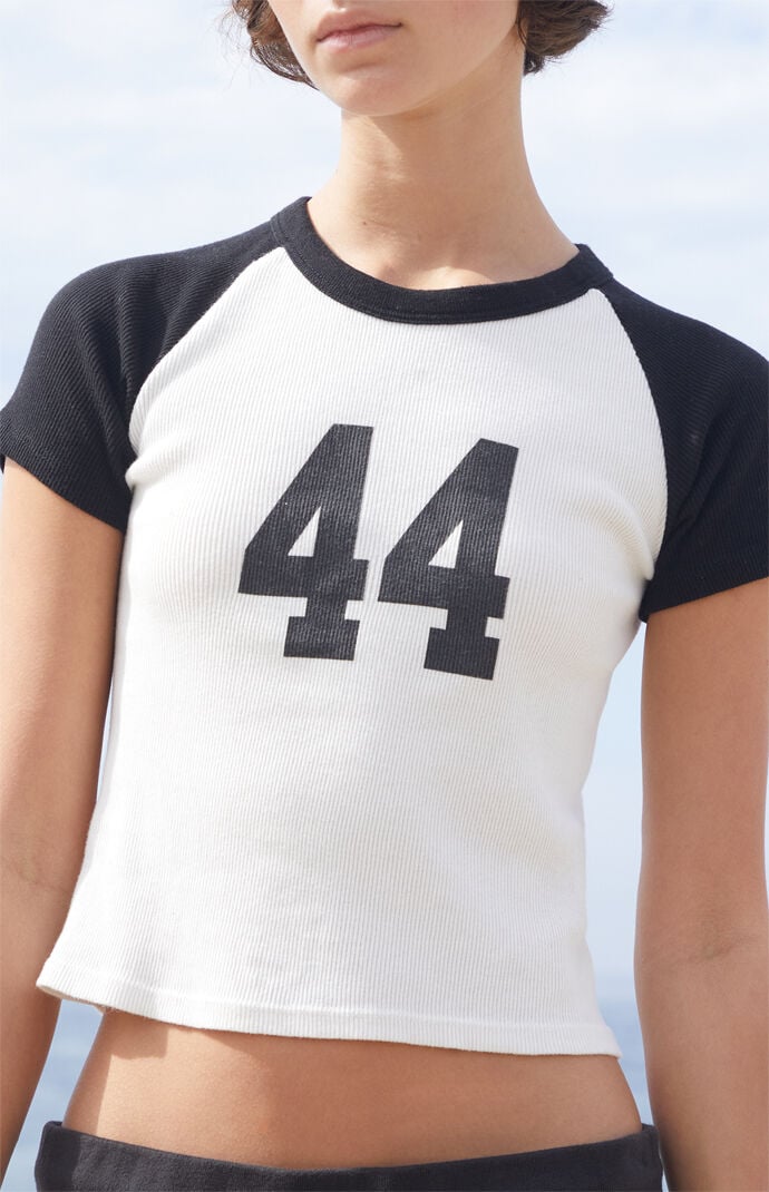 John Galt 44 Ribbed Raglan Cropped T-Shirt