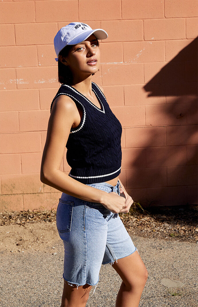 John Galt Navy Marlena Sweater Vest 