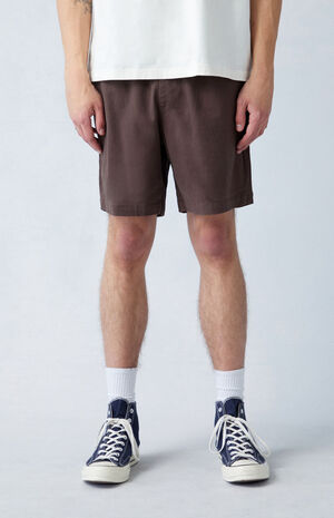 Brown Reed Twill Volley Shorts image number 3