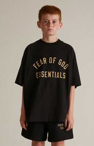 Kids Black Crew Neck T-Shirt image number 2