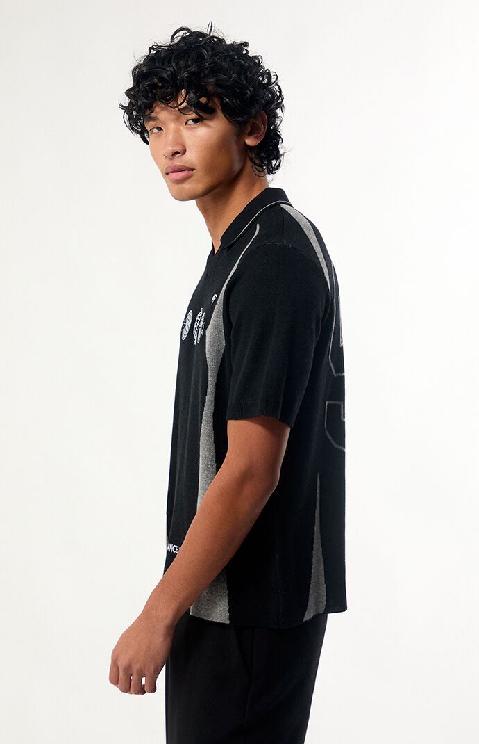 Pacsun Black Chanceux Knit Polo Shirt