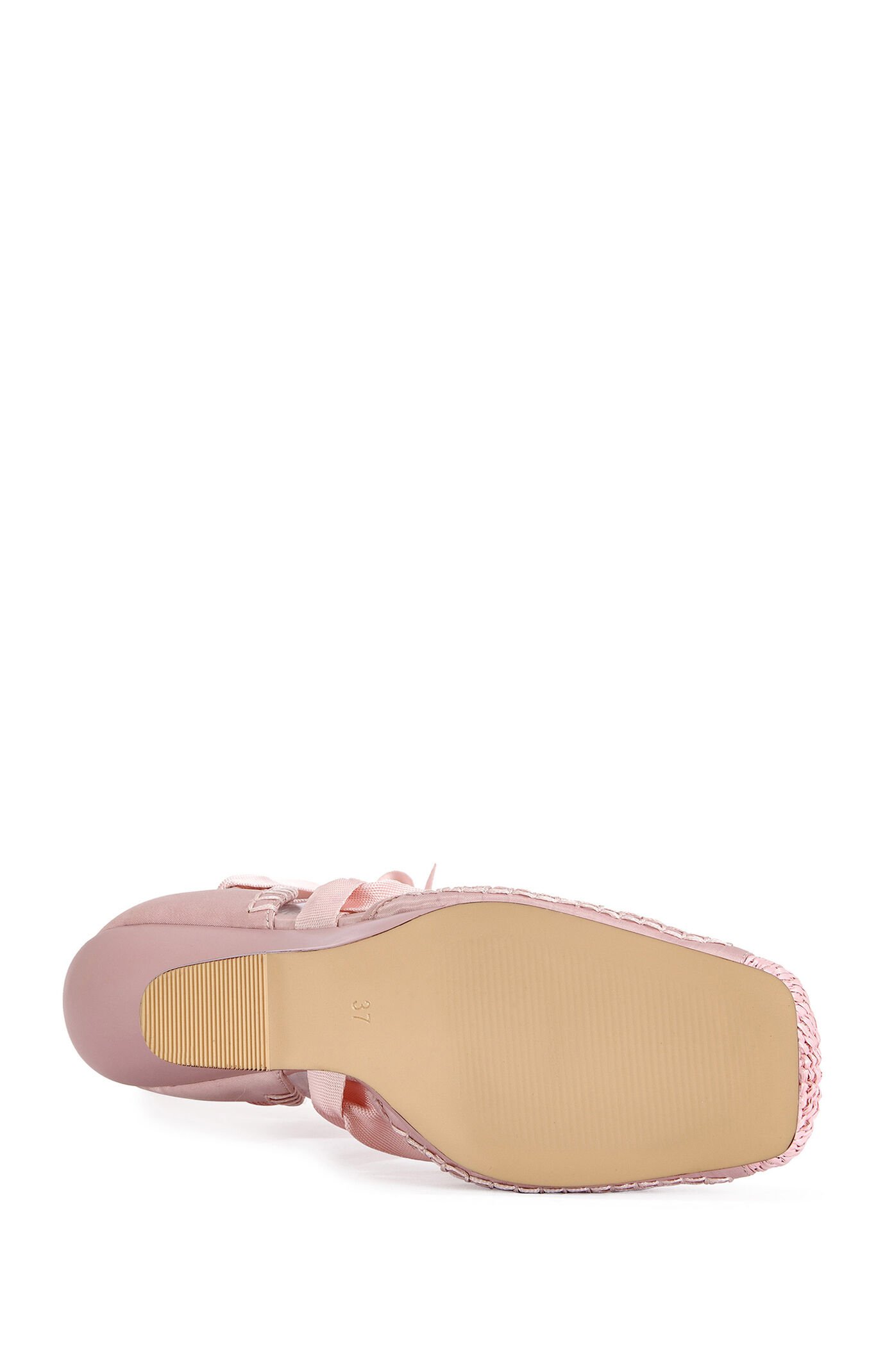 AZALEA WANG Women's Tendu Pink Ballerina Wrap-Around Wedge Heels