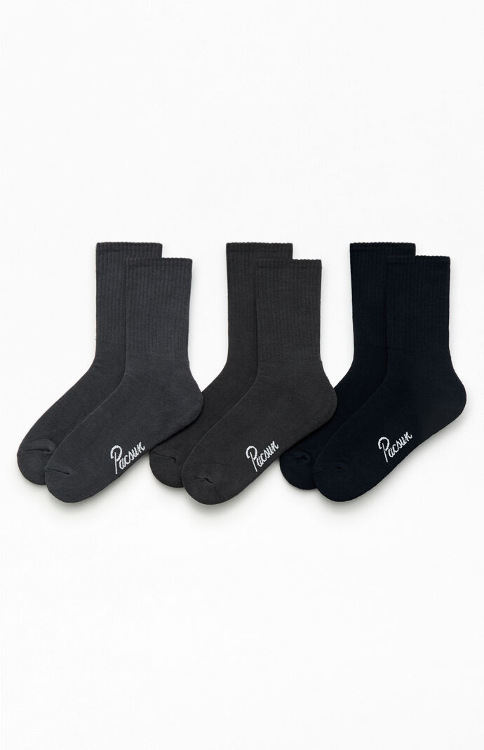 Pacsun 3 Pack Gray Crew Socks