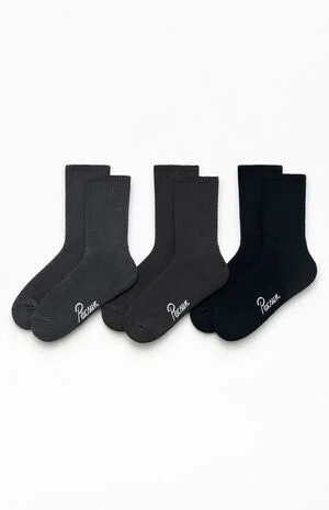 3 Pack Gray Crew Socks image number 1