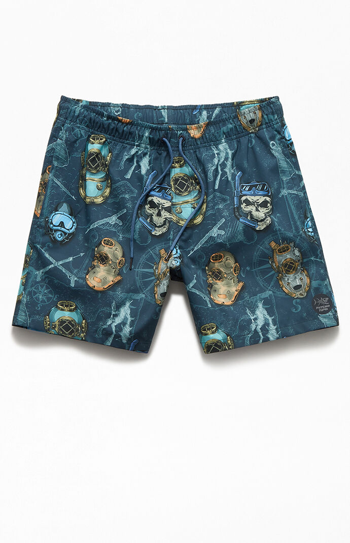Psycho Scuba Divers 17" Swim Trunks