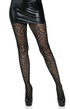 Zebra Fishnet Tights image number 1