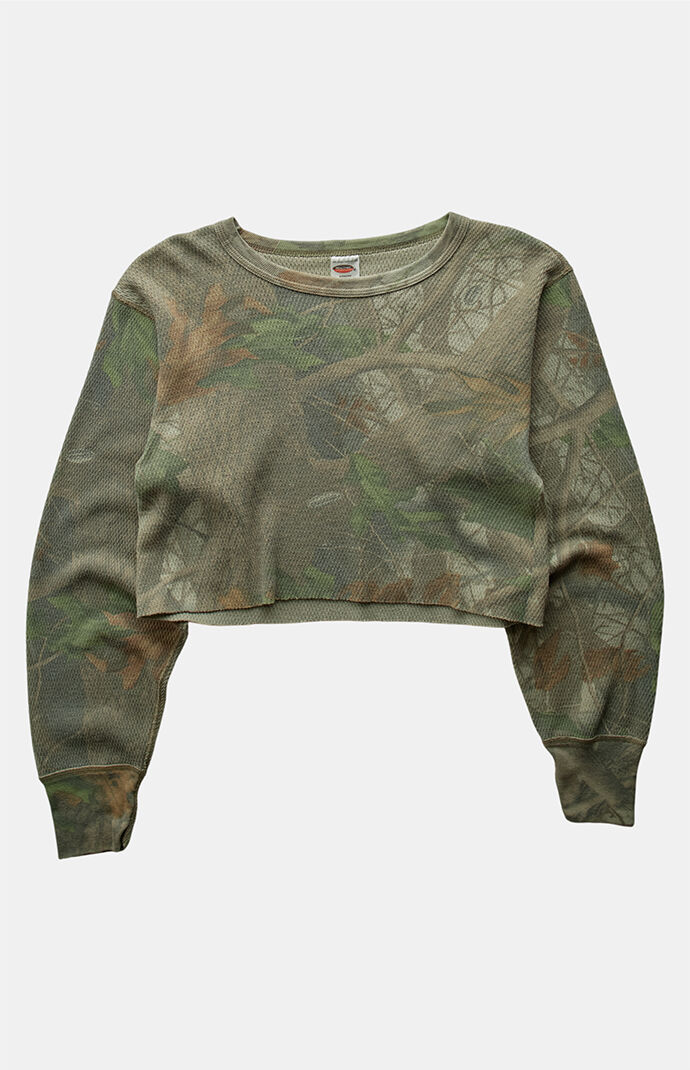 PS VINTAGE 90s Camo Cropped Top