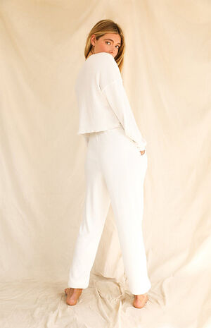 Staying In Waffle Crochet Pants image number 4