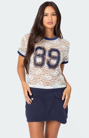 89 Sheer Lace T Shirt image number 1
