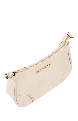 Cream Trapunto Logo Shoulder Bag image number 6