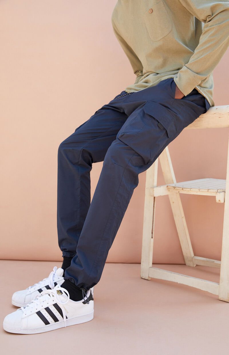 PacSun Utility Navy Nylon Slim Cargo Pants PacSun
