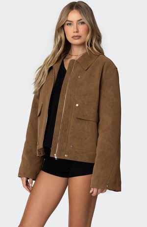 Annabelle Oversized Faux Suede Jacket image number 3