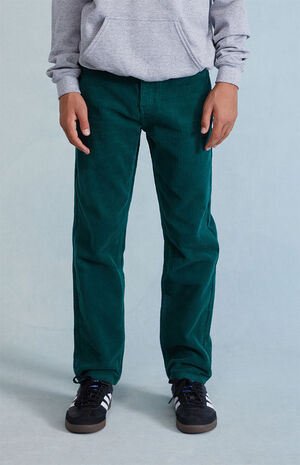 Green Corduroy Straight Leg Pants image number 2