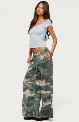 Allen Camo Wide Leg Sweatpants image number 4