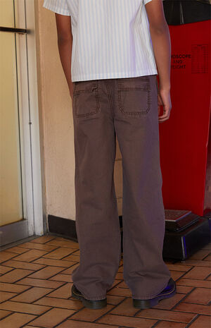 Brown Baggy Carpenter Jeans image number 7