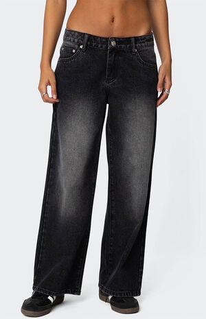Petite Magda Low Rise Acid Wash Jeans image number 2