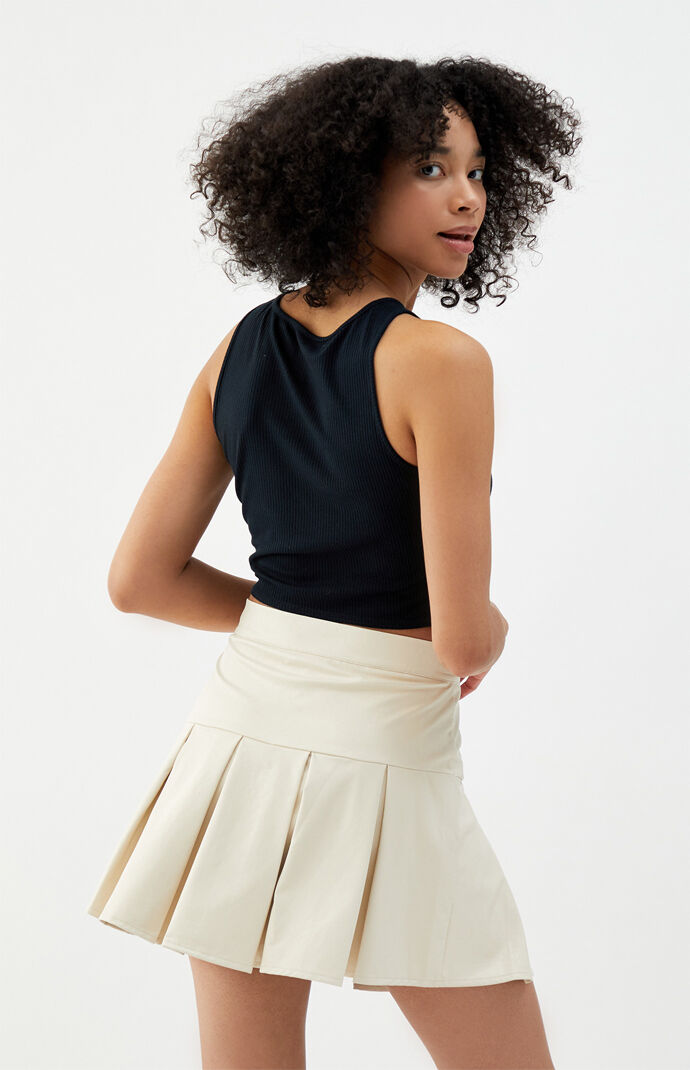 Faux Leather Tennis Skirt