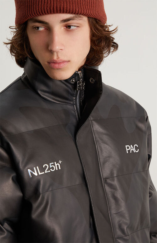 PacSun x Night Lab Faux Leather Puffer Jacket PacSun