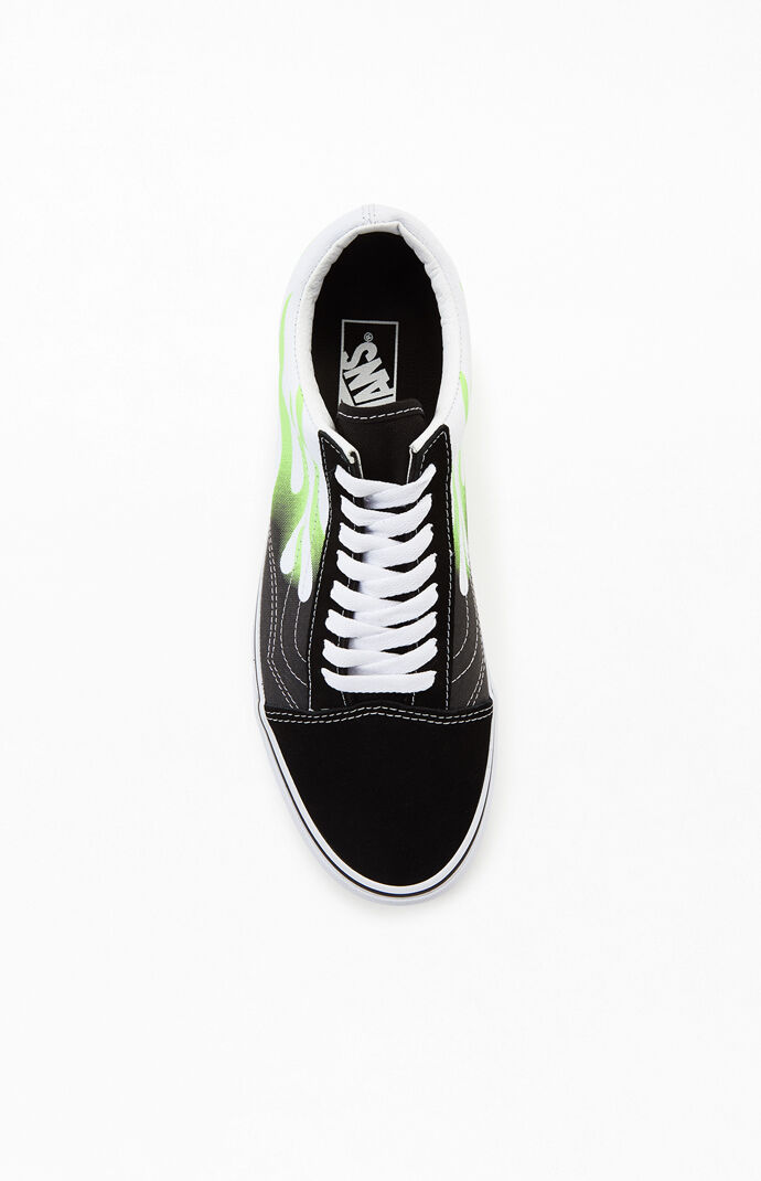 vans flame old skool green