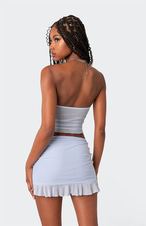 Solange Ruffle Mesh Tube Top image number 4