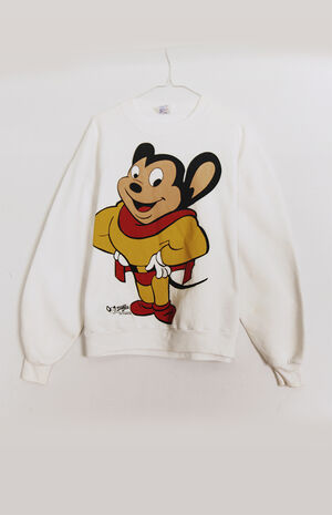 Upcycled Mighty Mouse Crew Neck Sweatshirt image number 1
