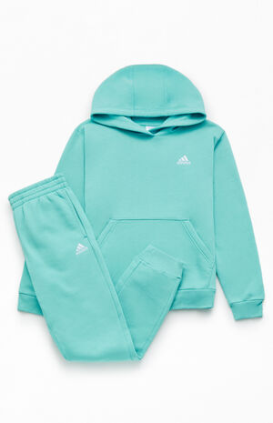Kids Mint Minimal Logo Hoodie & Sweatpants image number 1