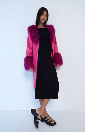 Faux Leather & Fur Coat image number 4