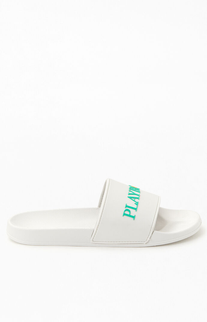 By PacSun White & Green House Slide Sandals