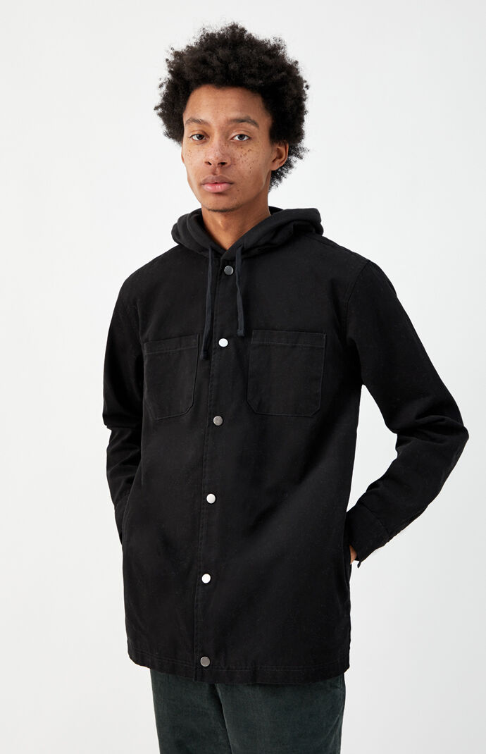 Black Hooded Shacket
