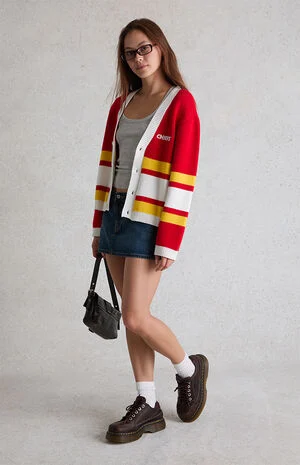 x NFL Kansas City Chiefs Knit Cropped Cardigan image number 5